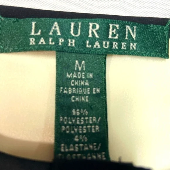 Ralph Lauren Cream w/ Black Trim Blouse Medium - Picture 4 of 6